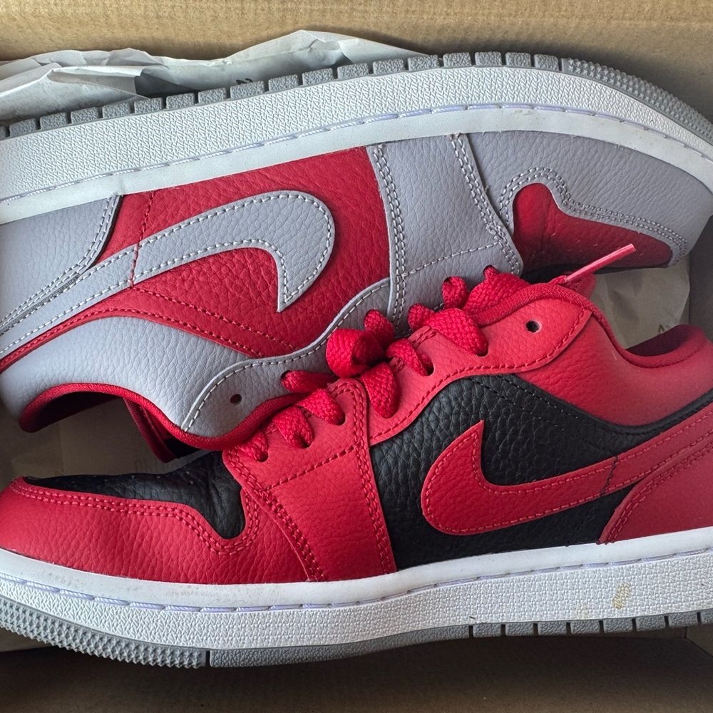 Nike Jordan Red and Black Low-Top Sneakers